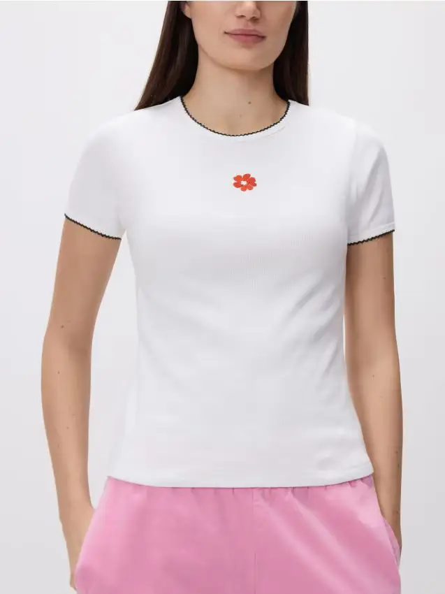 T-shirt in misto cotone - bianco