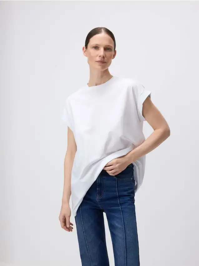 T-shirt in misto modal - bianco