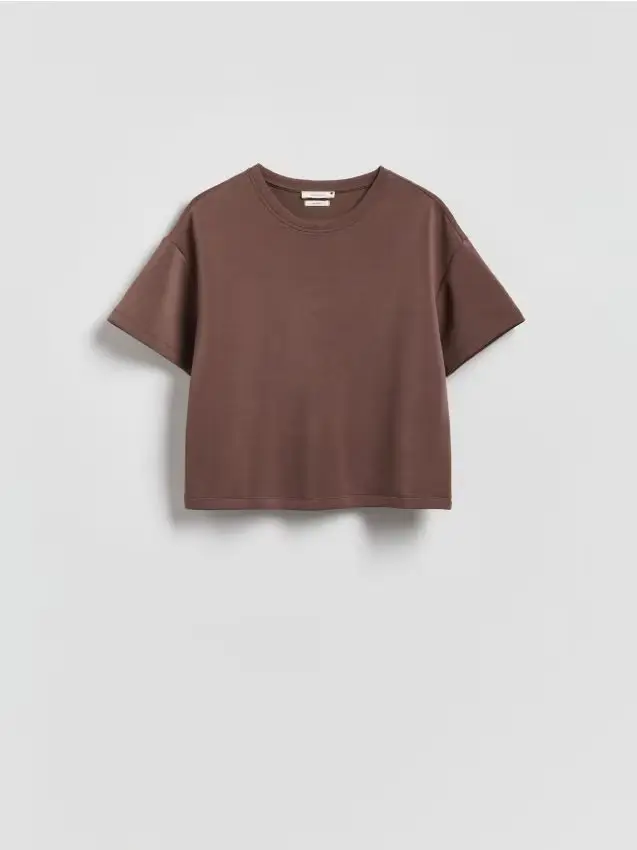 T-shirt in misto modal - caffè