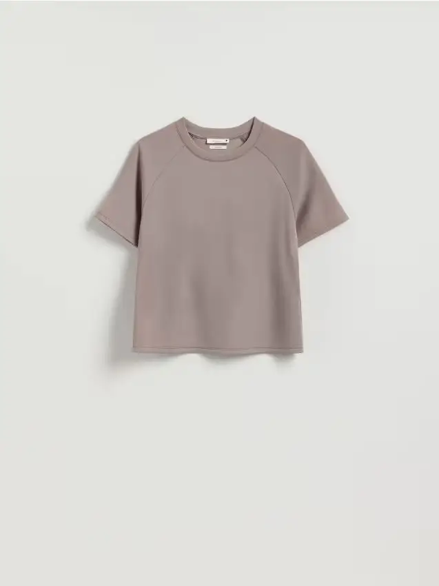 T-shirt in misto modal - caffè