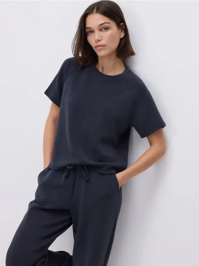 T-shirt in misto modal - grigio scuro