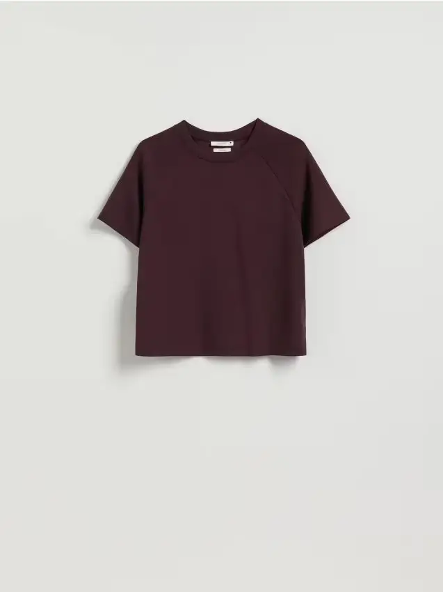 T-shirt in misto modal - viola scuro