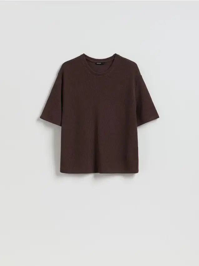 T-shirt in misto viscosa - marrone scuro