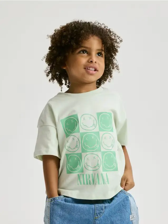 T-shirt Nirvana - verde pallido