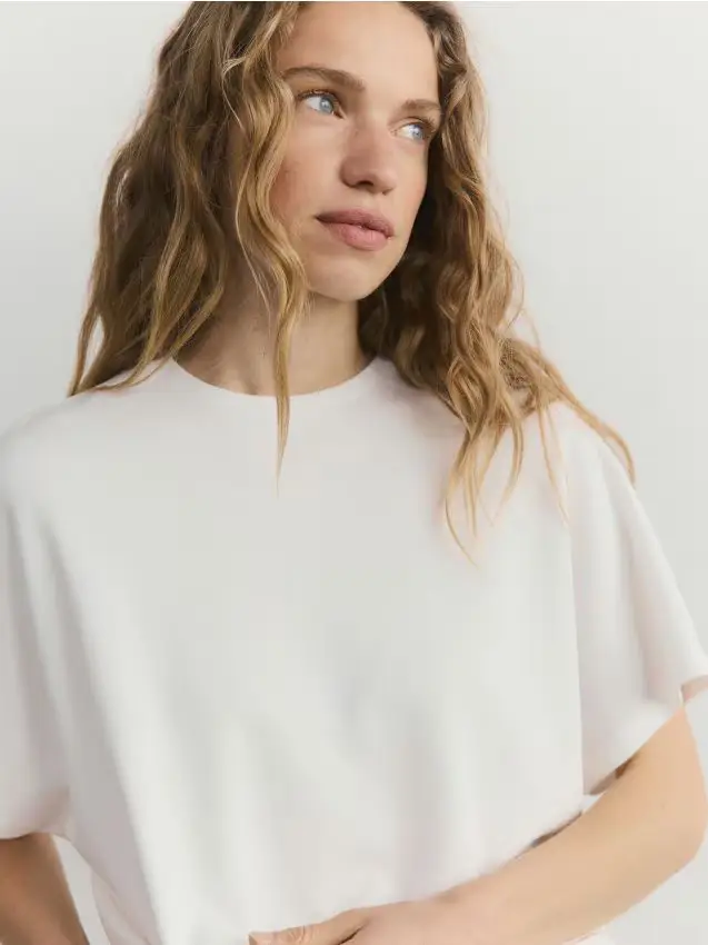 T-shirt oversize con modal - bianco