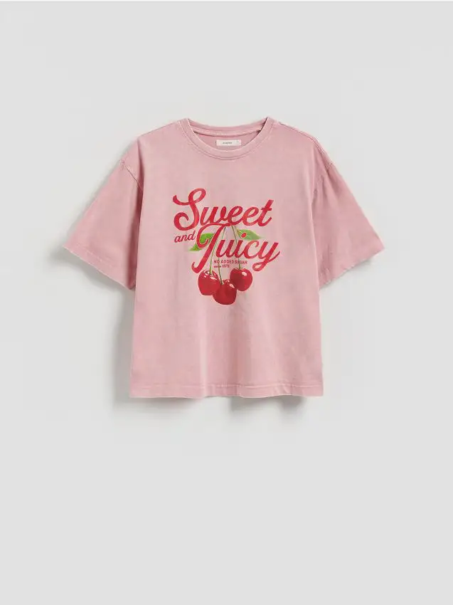 T-shirt oversize in cotone - rosa