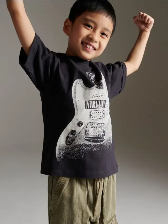 T-shirt oversize Nirvana - nero