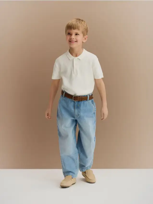 T-shirt polo - panna