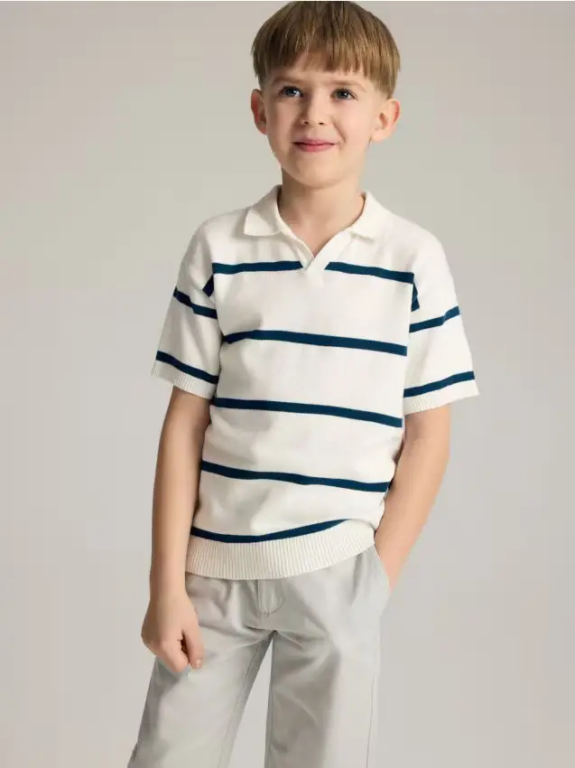 T-shirt polo - panna