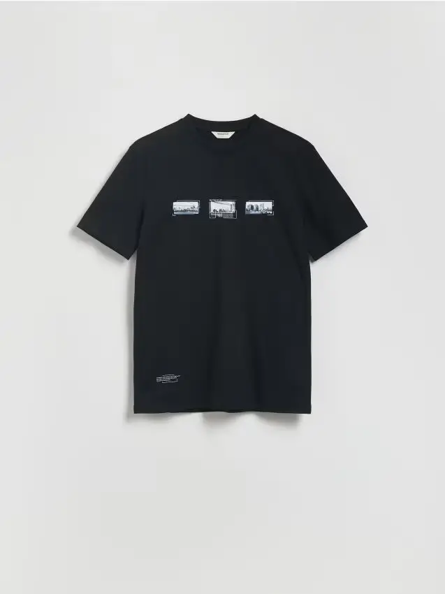 T-shirt regular fit con stampa - nero