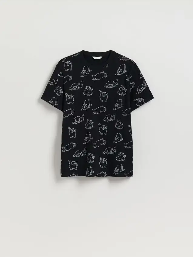 T-shirt regular fit con stampa - nero