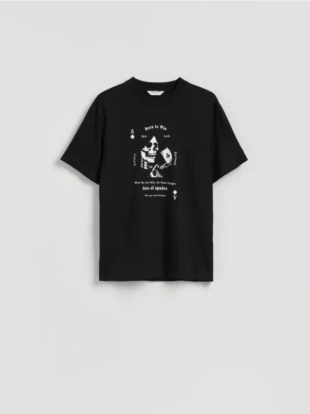 T-shirt regular fit con stampa - nero