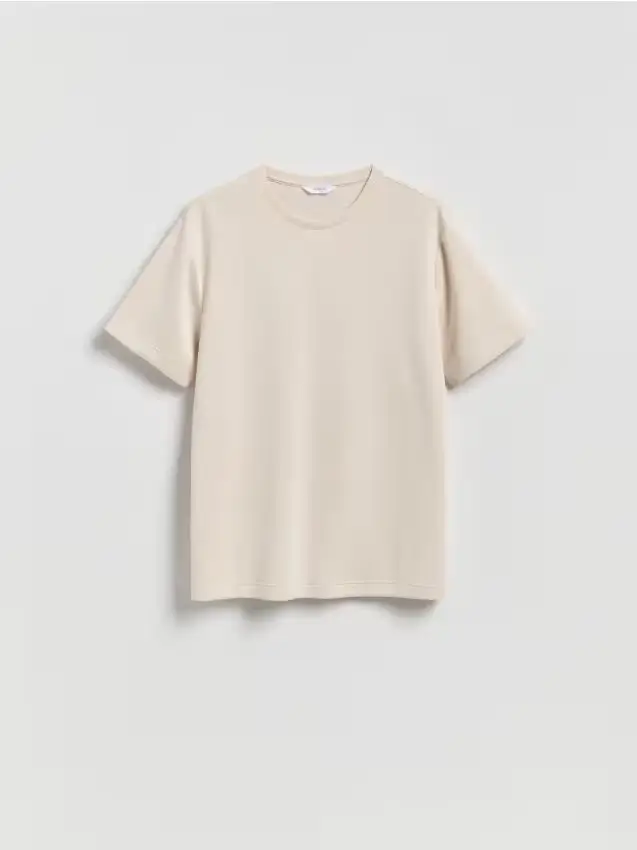 T-shirt regular fit di modal - beige