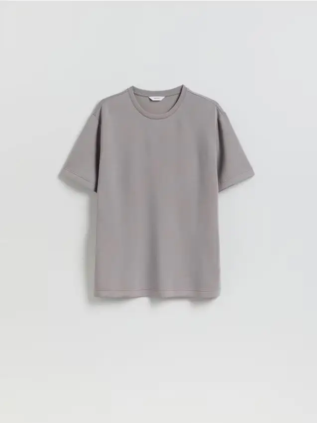 T-shirt regular fit di modal - grigio medio