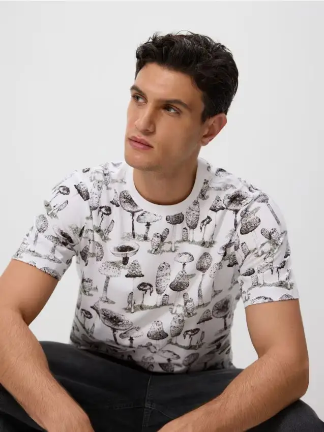 T-shirt regular fit in cotone - bianco