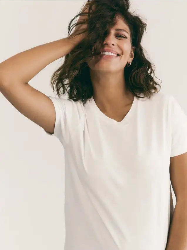 T-shirt regular fit in cotone - bianco