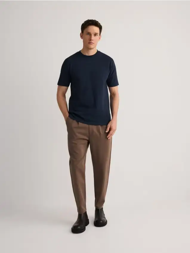 T-shirt regular fit in cotone - blu scuro