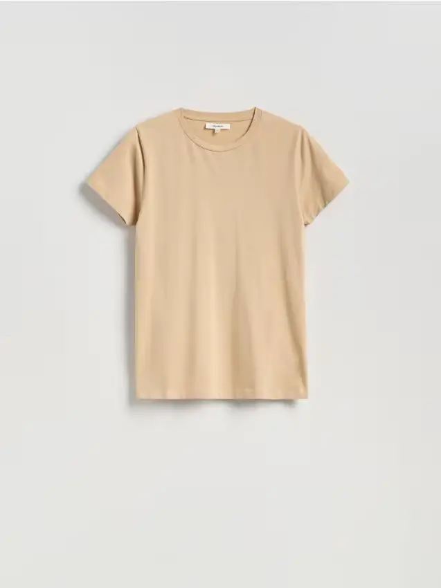 T-shirt regular fit in cotone - grano