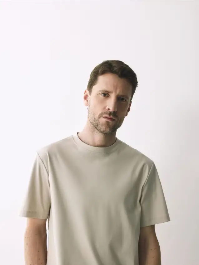 Reserved T-shirt regular fit in cotone mercerizzato - beige