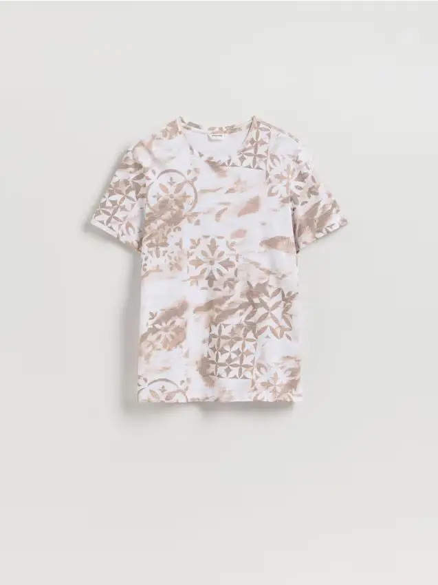 T-shirt regular fit in cotone - nude