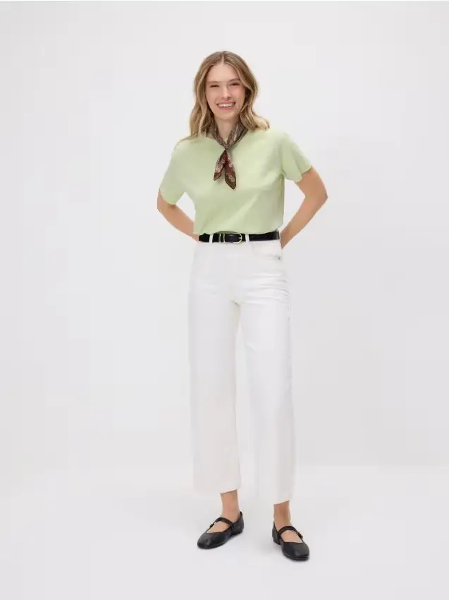 T-shirt regular fit in cotone - verde chiaro