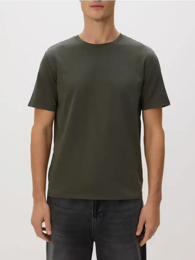 T-shirt regular fit semplice - verde scuro
