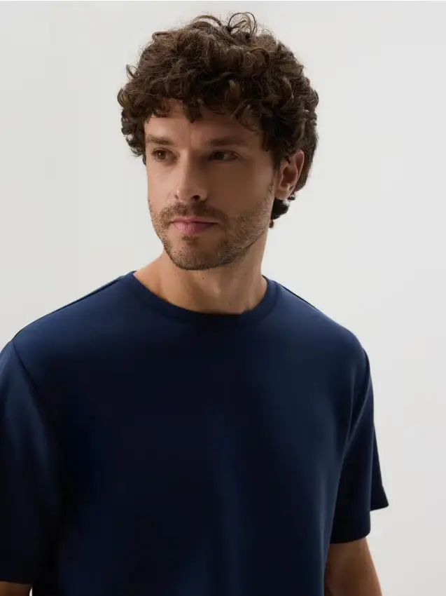 T-shirt regular in modal - blu scuro