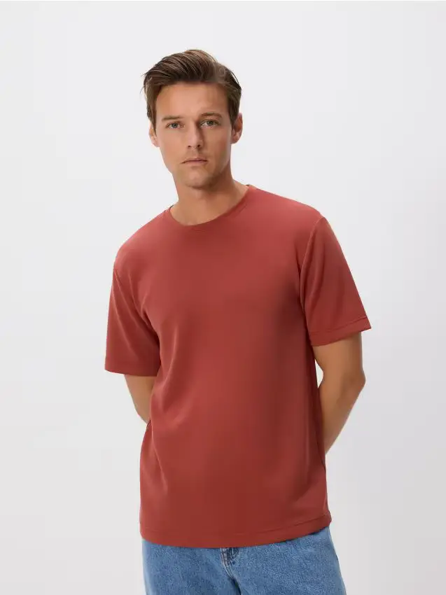 T-shirt regular in modal - rame