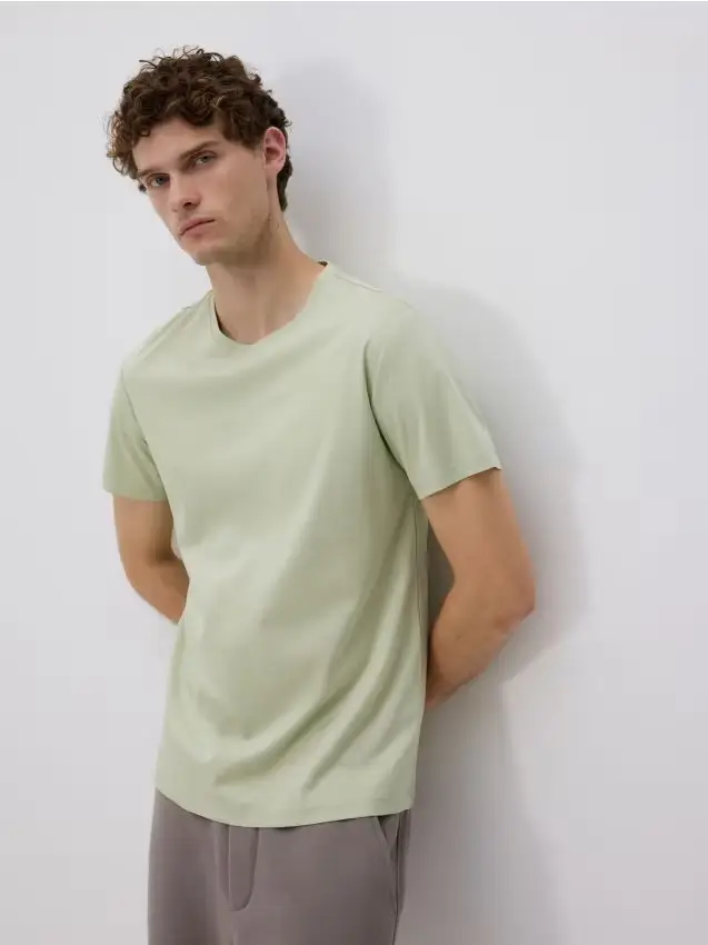 T-shirt regular in modal - verde pallido