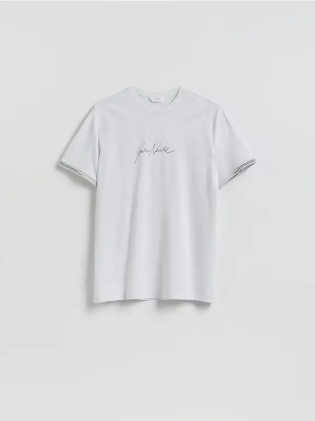 T-shirt regular in viscosa - grigio chiaro