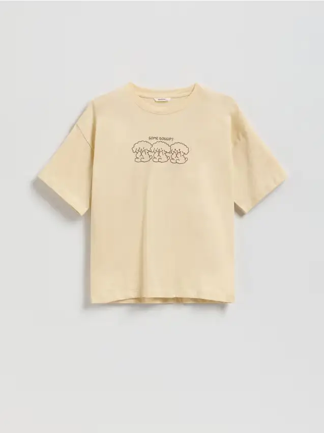 T-shirt ricamato Boffie & Poko - beige