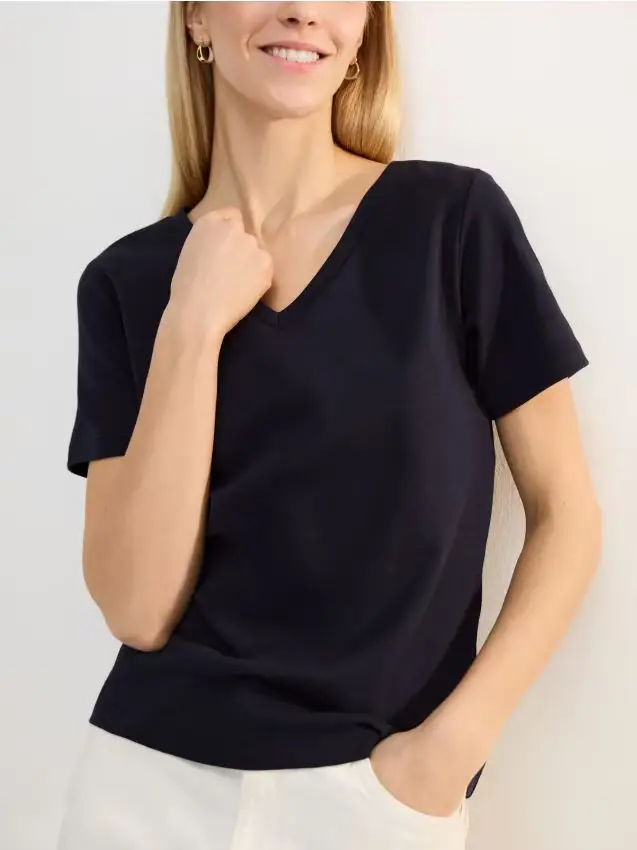 T-shirt semplice - blu scuro