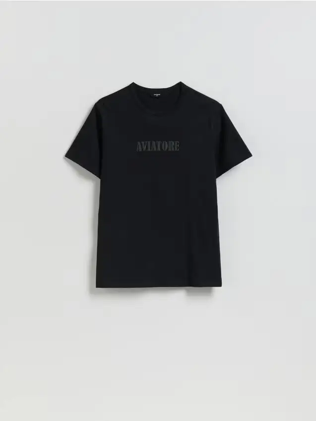 T-shirt slim con stampa - nero