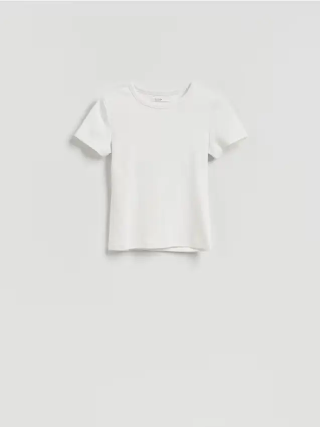 T-shirt slim fit misto modal - bianco