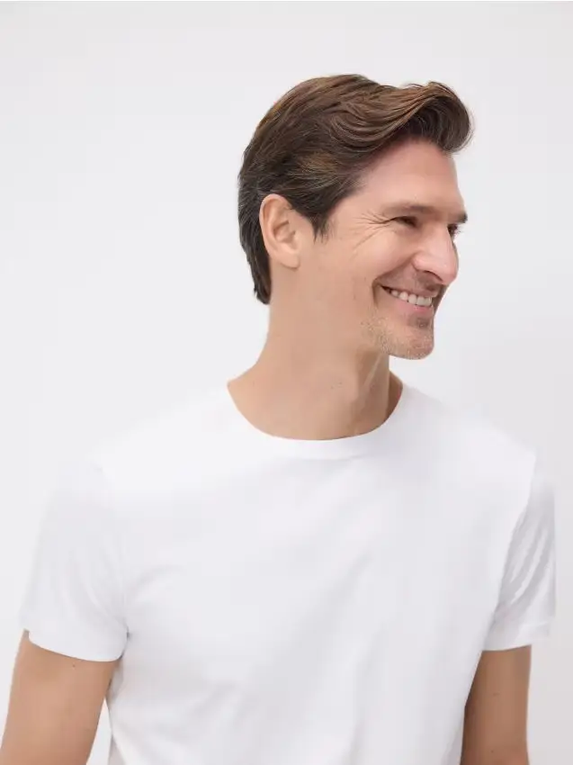 Reserved T-shirt slim in cotone mercerizzato - bianco