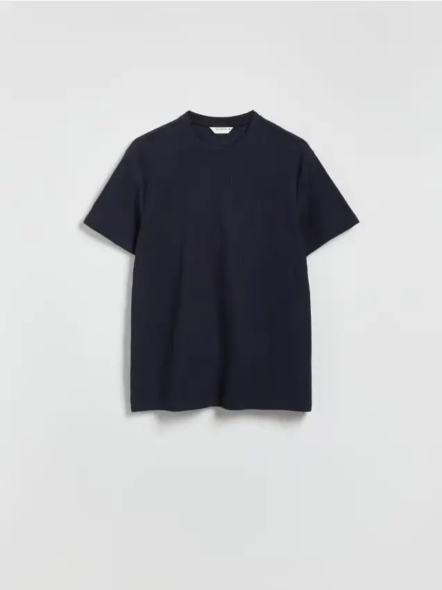 T-shirt strutturata comfort fit - blu scuro