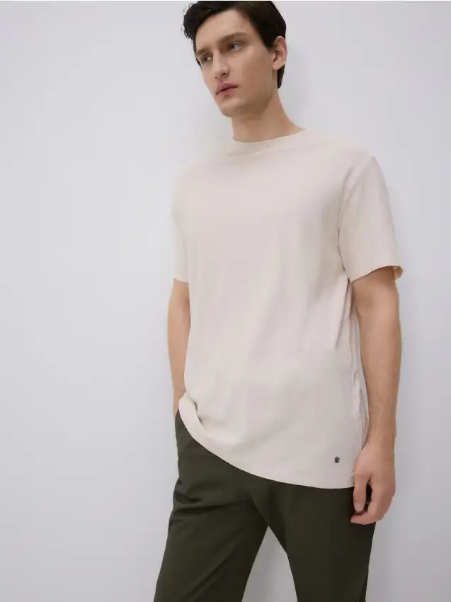 T-shirt strutturata regular - beige