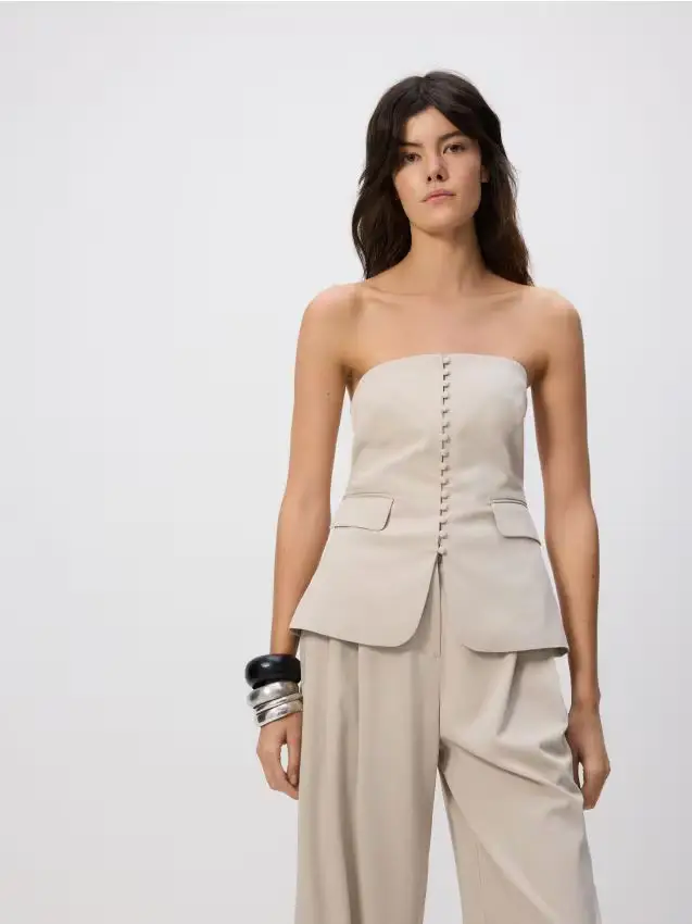 Top a corsetto - beige