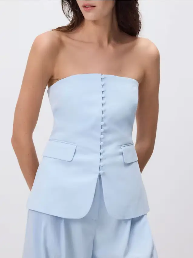 Top a corsetto - blu pallido