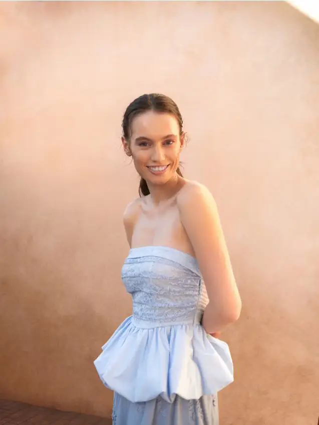 Top a palloncino - blu pallido