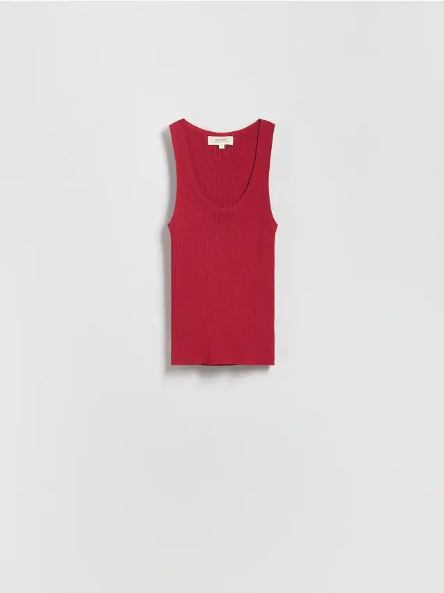 Top con filo metallizzato - rosso