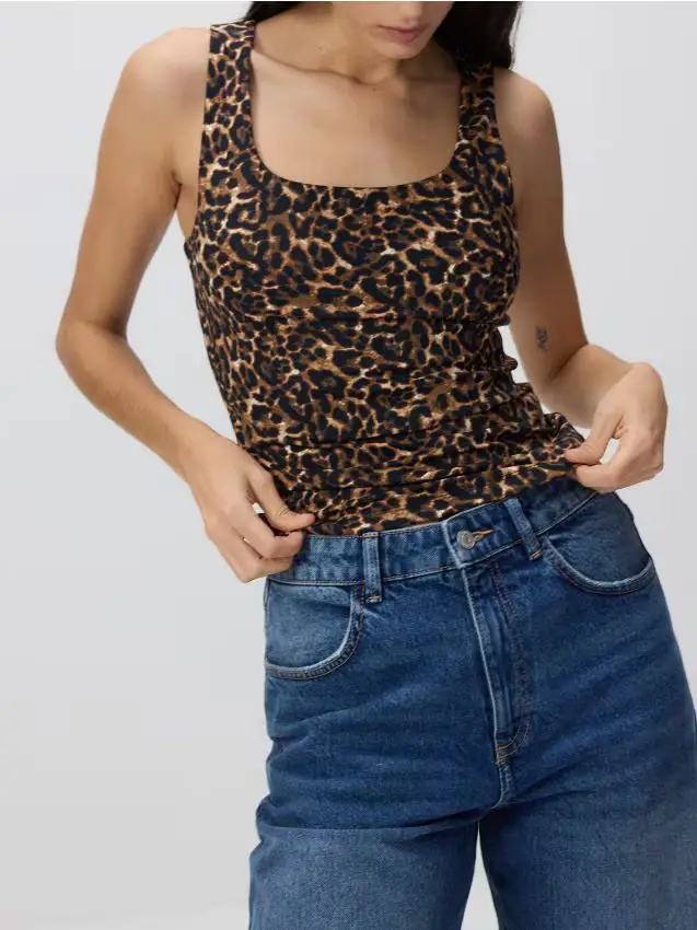 Top con motivo animalier - multicolore