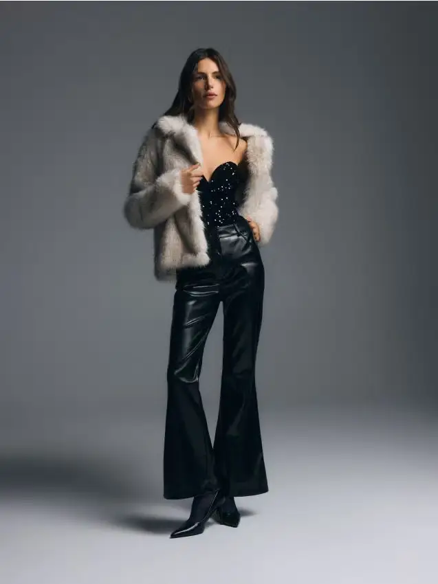 Top con paillettes - nero