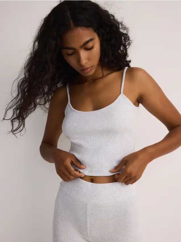 Top con spalline - grigio chiaro