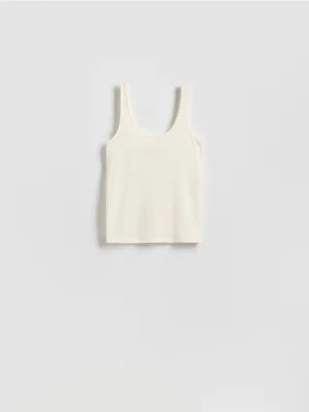 Top con spalline in lyocell - bianco