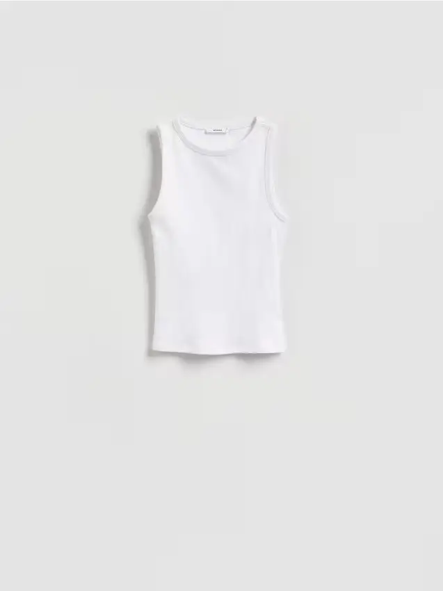 Top in cotone - bianco