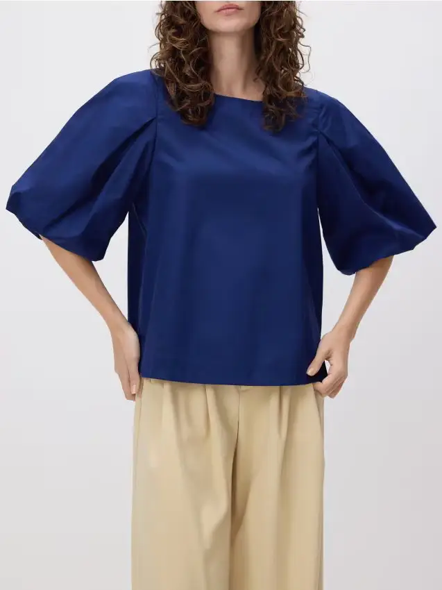 Top in cotone - blu scuro