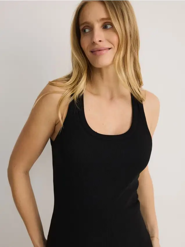 Top in cotone - nero