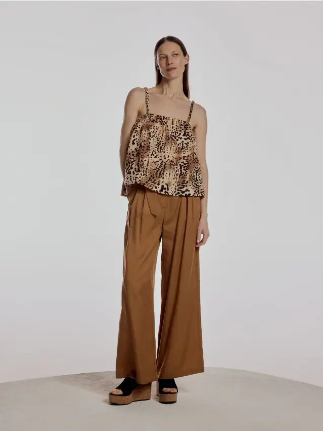 Top in lino - multicolore