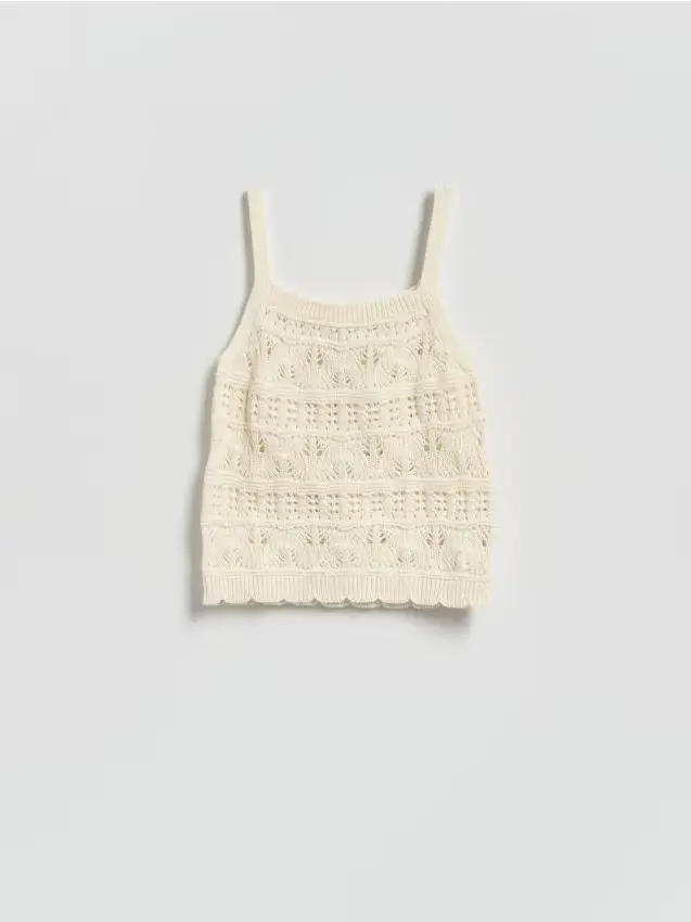 Reserved Top in maglia - panna